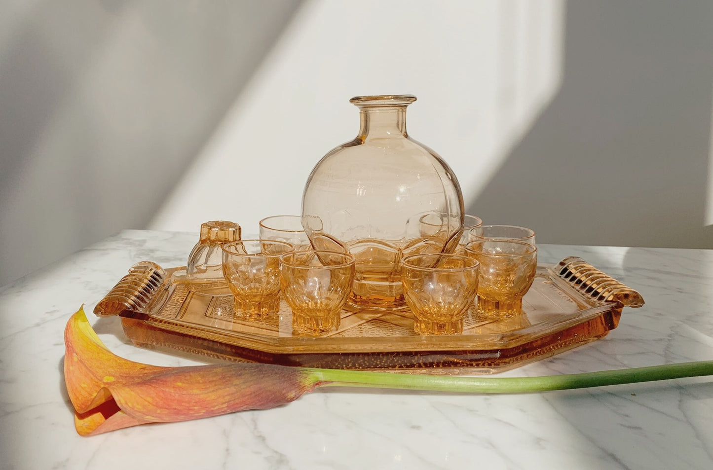 Amber Glassware Set