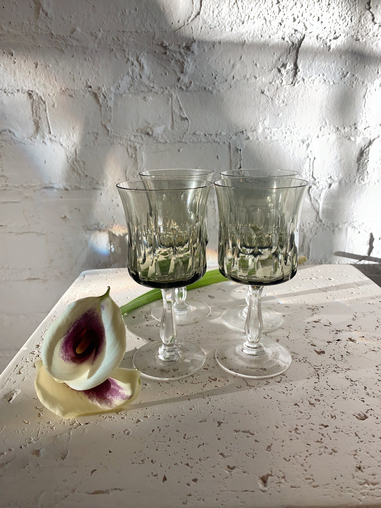 Smoke Crystal Stem Glasses