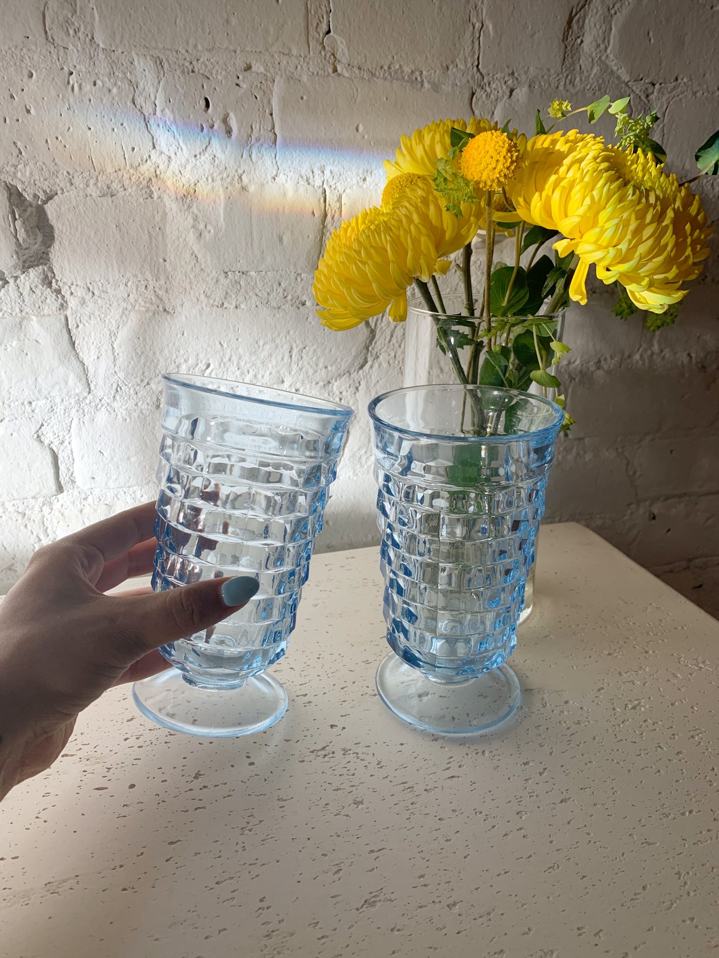 Blue Textured Glasses
