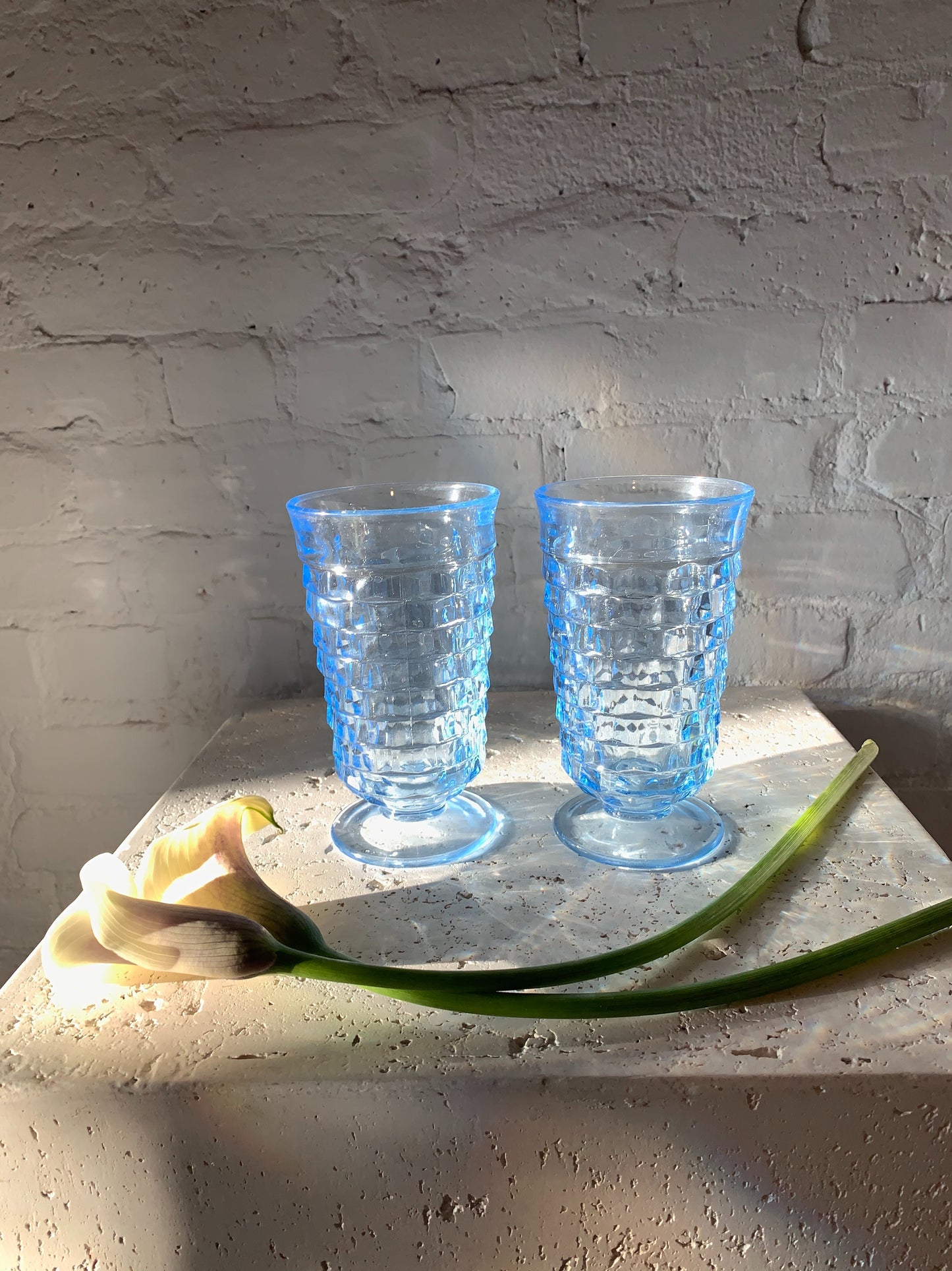 Blue Textured Glasses