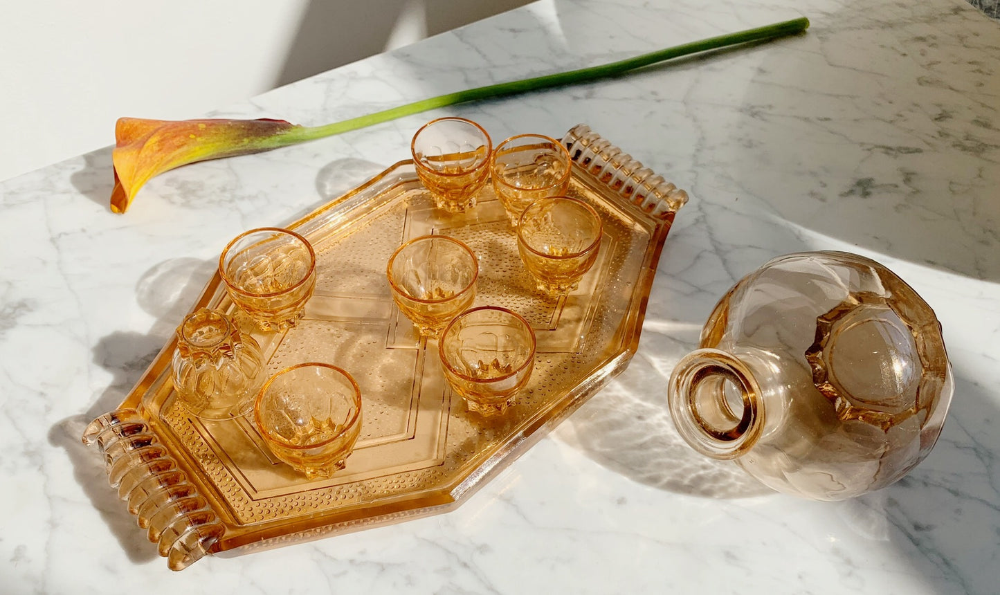 Amber Glassware Set