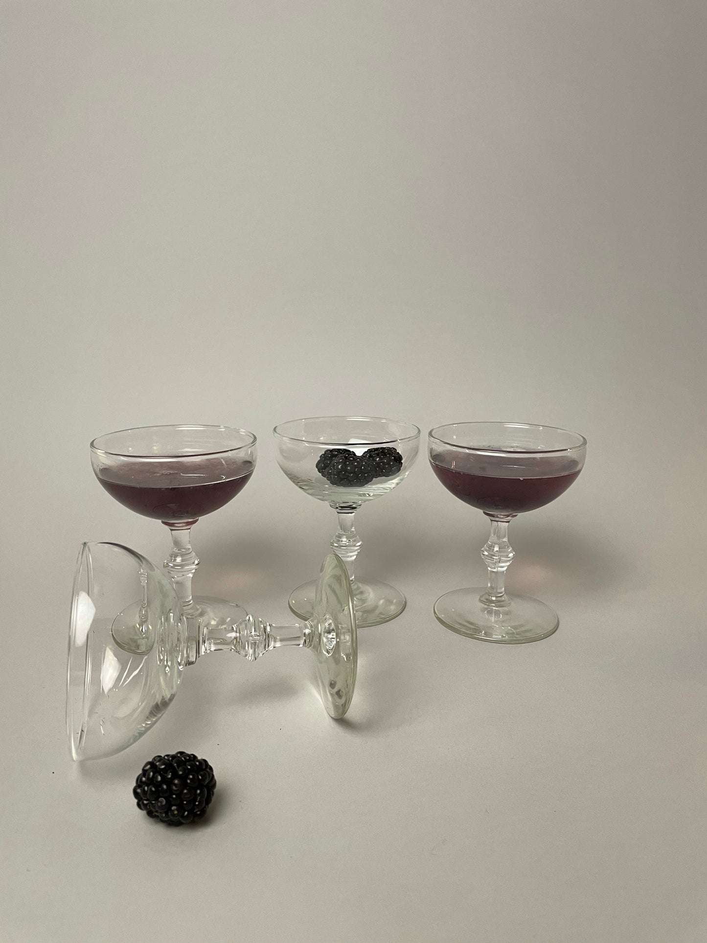 1950s Crystal stemmed  Cocktail Glasses