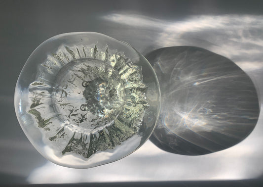 Danish Sculptured Glass Bowl