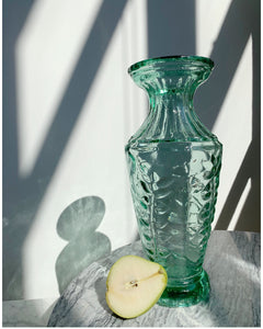 Blue Glass Sculpted Vase
