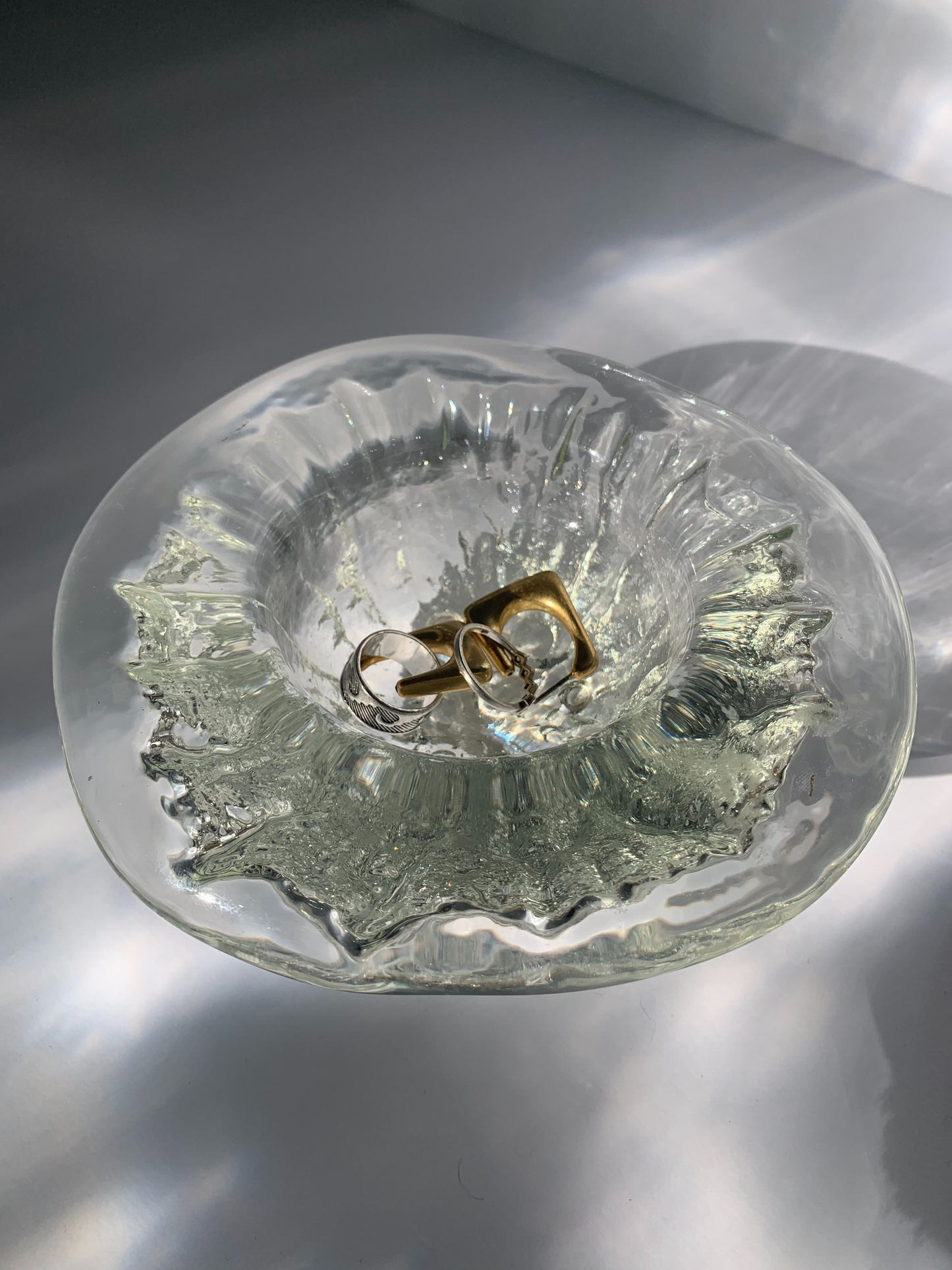 Danish Sculptured Glass Bowl