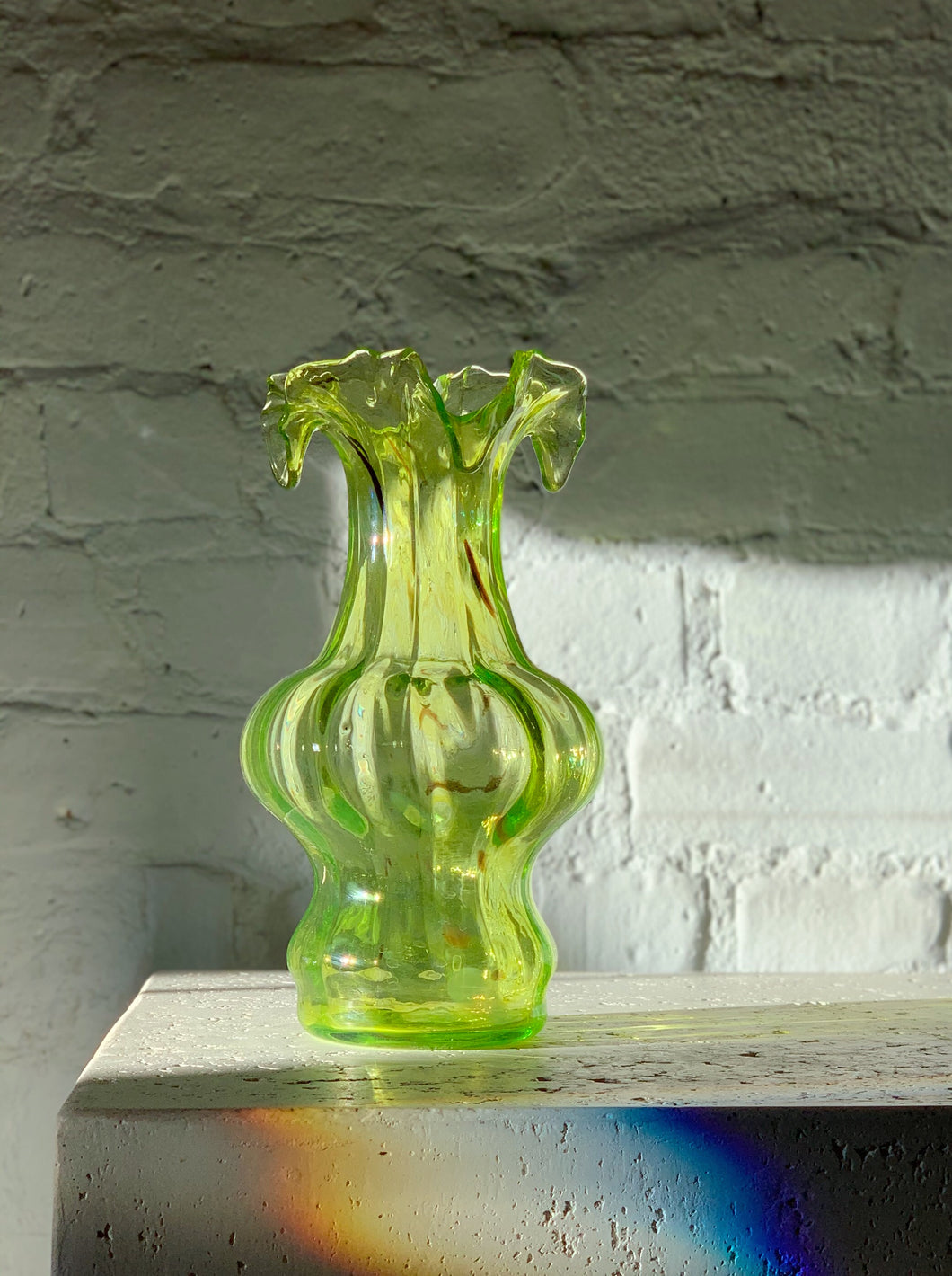 Green Antique Blown Glass Vase