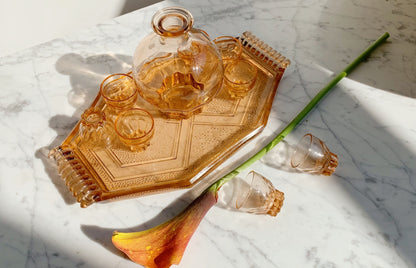 Amber Glassware Set