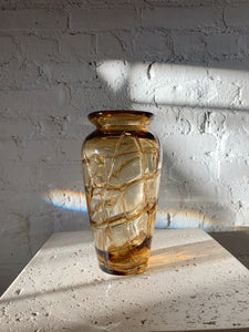 Amber Textured Glass Vase