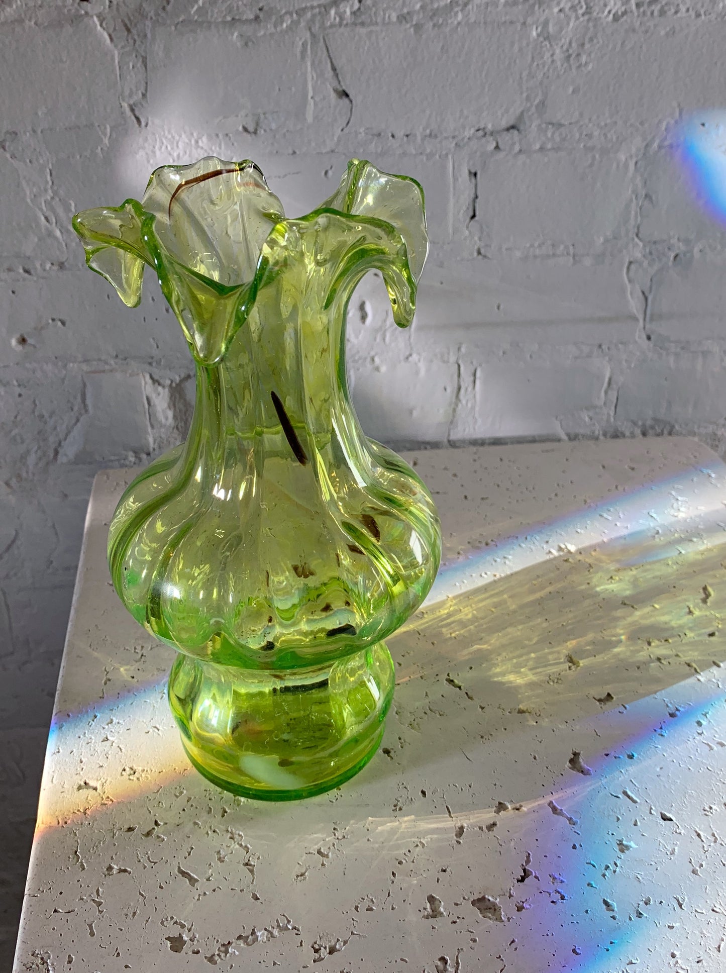 Green Antique Blown Glass Vase