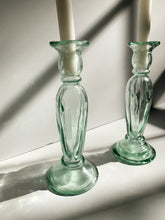 Load image into Gallery viewer, Vintage Blown Glass Candle Holders
