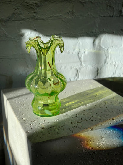 Green Antique Blown Glass Vase