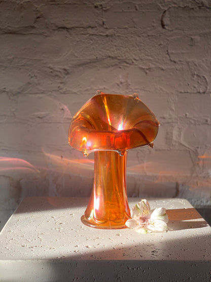 Antique Carnival Glass Sculptured Vase