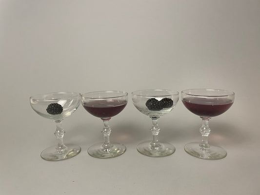 1950s Crystal stemmed  Cocktail Glasses