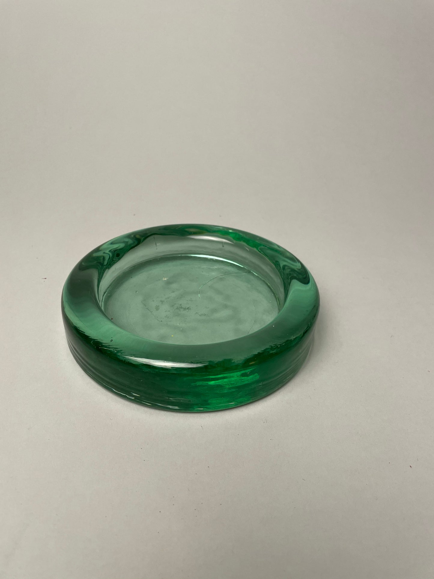 Vintage Green Glass Catchall