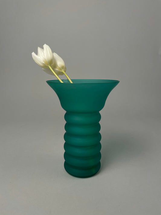 Vintage Ripple Teal Vase