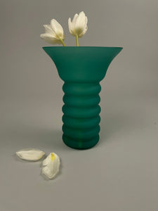 Vintage Ripple Teal Vase